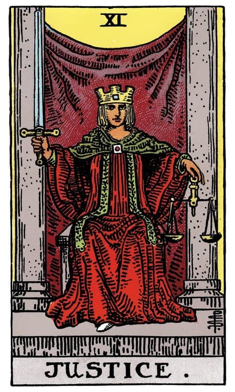 Justice, Rider–Waite–Smith deck