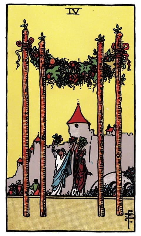 Four of Wands, Rider–Waite–Smith deck