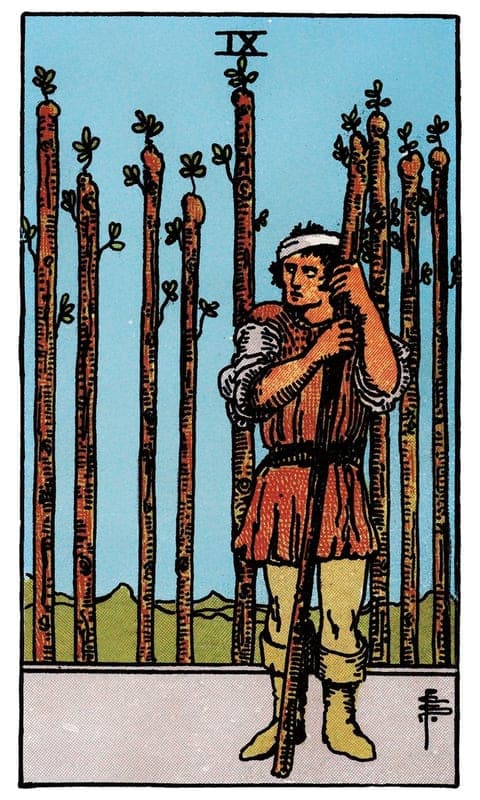 Nine of Wands, Rider–Waite–Smith deck