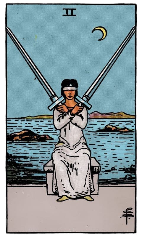 Two of Swords, Rider–Waite–Smith deck