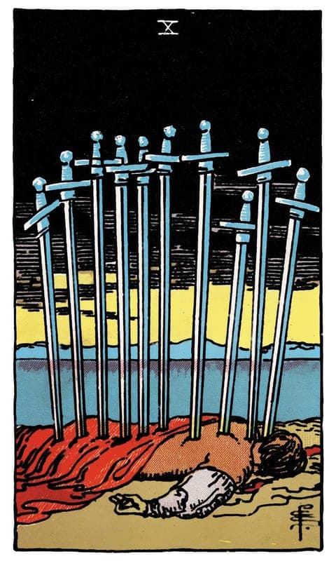Ten of Swords, Rider–Waite–Smith deck