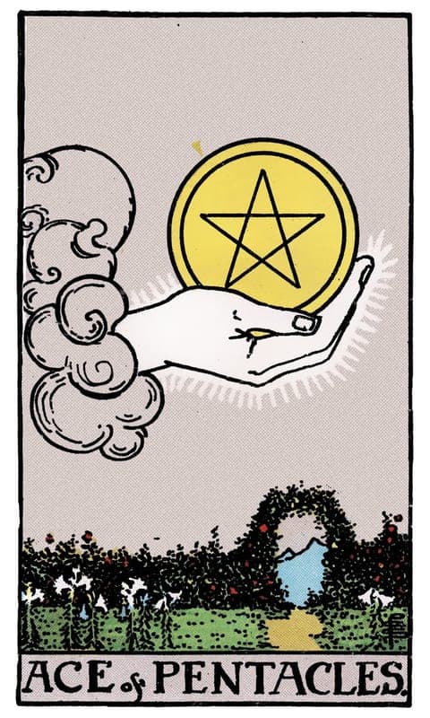 Ace of Pentacles, Rider–Waite–Smith deck